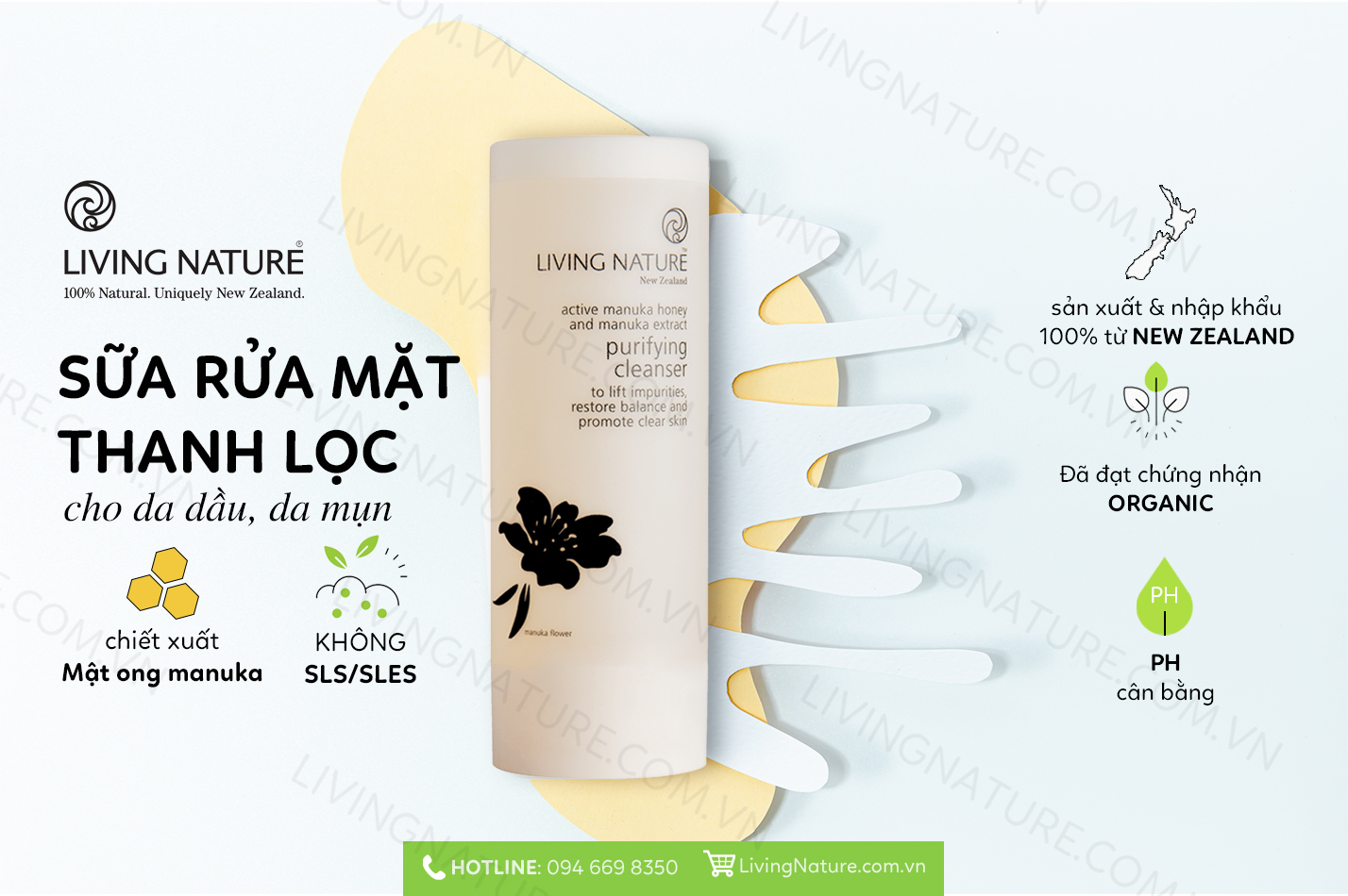 Sữa rửa mặt Living Nature Purifying Cleanser 2
