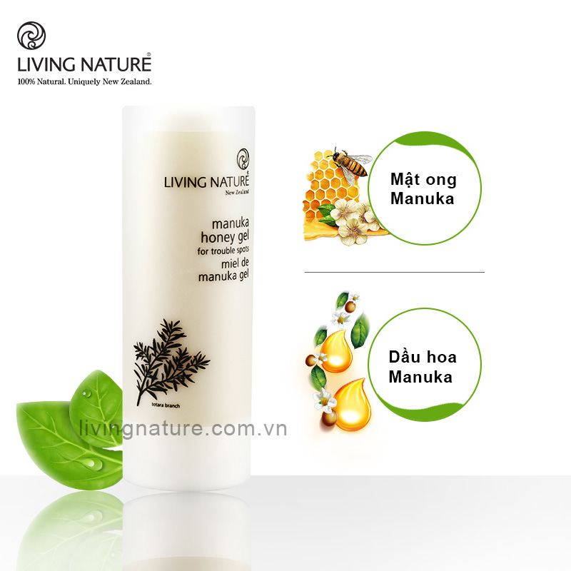 Gel trị mụn từ mật ong Living Nature Manuka Honey Gel 50ml