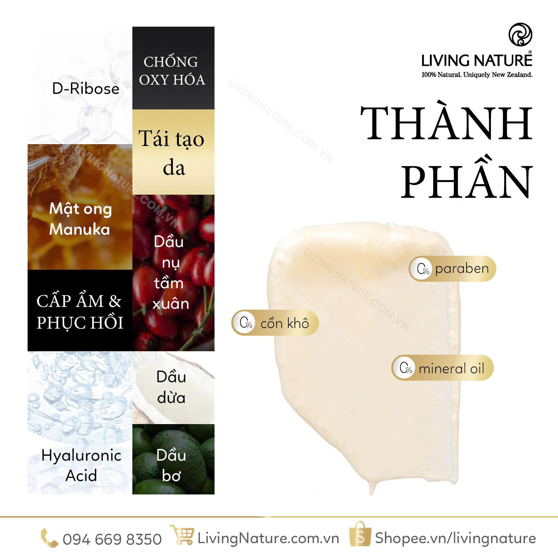 Nền tảng khoa học từ thành phần tự nhiên đằng sau Living Nature Renewal Night Serum